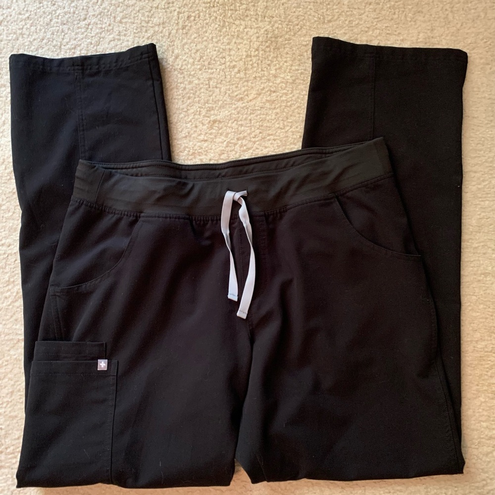 Figs yola black scrub pants large tall